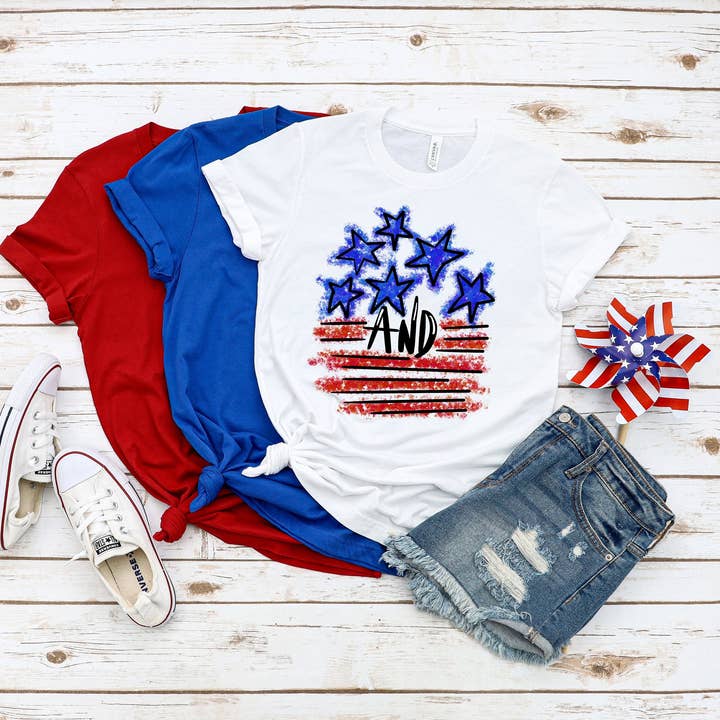 Stars and Stripes Shirt, Retro American Flag, 4th of July Shirts, Stars Peace and Stripes Retro, American Flag Shirt, 4th of July, Merica for wholesale by PrimestoreUS