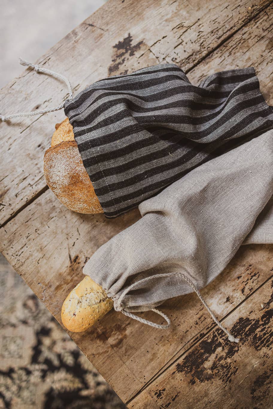 Epic Linen – Wrap/saco para armazenar alimentos por atacado – Saco Baguette de Linho com Cordões, Saco de Armazenamento Sustentável3