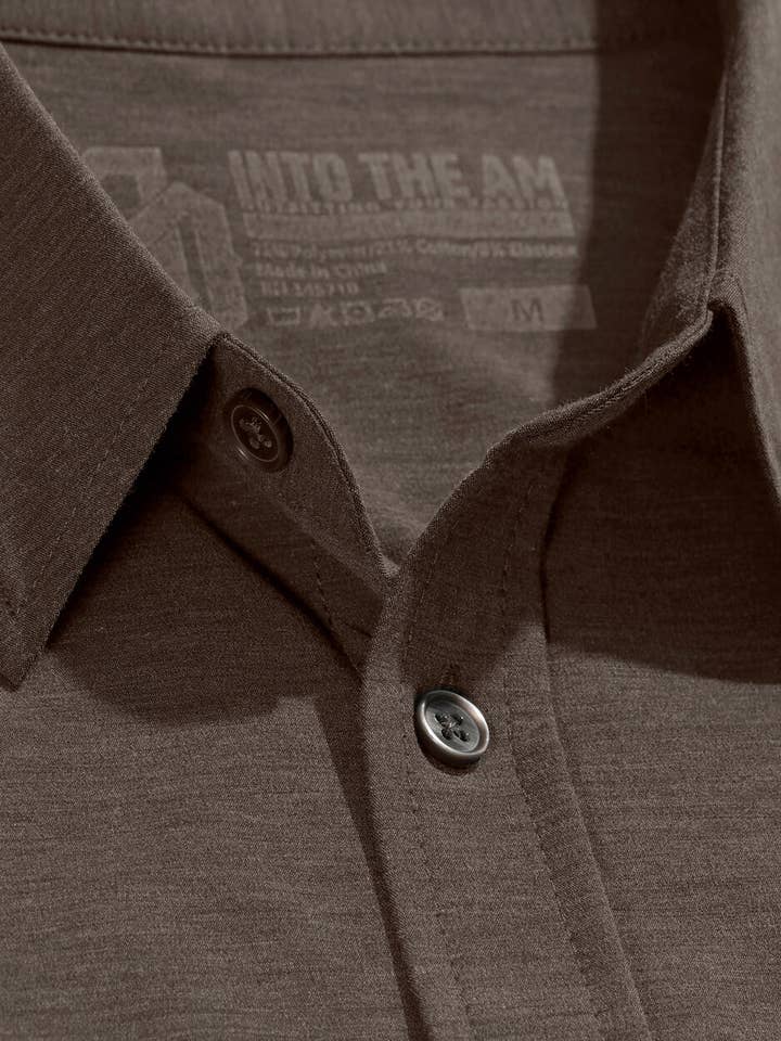 INTO THE AM - Vente Chemise à col boutonné – homme - Chemise boutonnée à manches longues pour hommes19