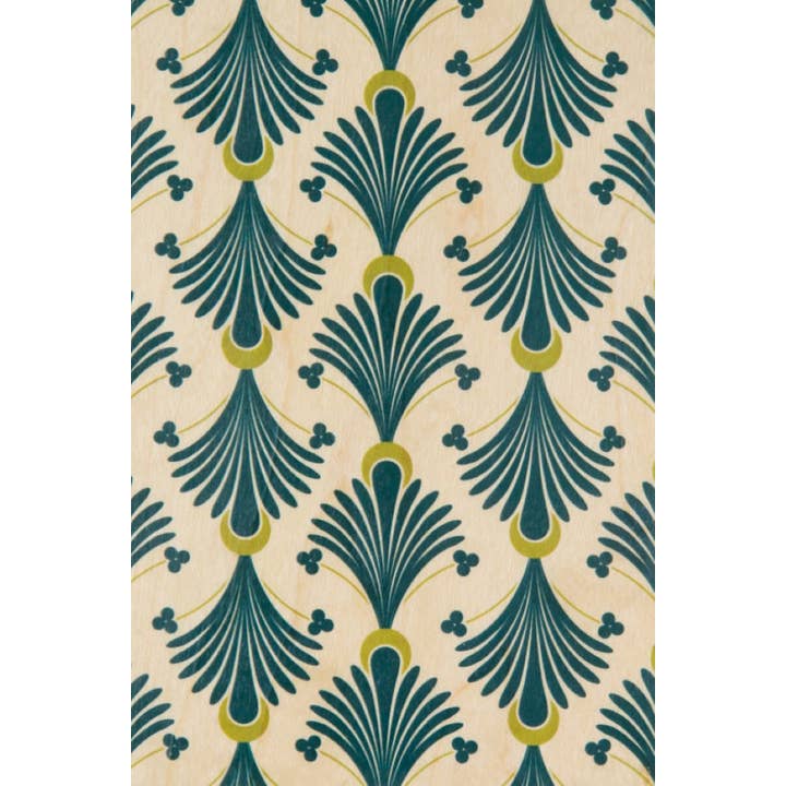 Woodhi - Wholesale Postcard - Wood Postcard Art Deco Green Duster