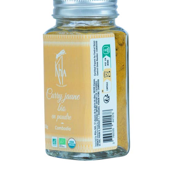 Khla - L'épicerie du Mékong - Wholesale Gedroogde kruiden - Gele curry - Biologisch - poeder - 50 g - Potje1
