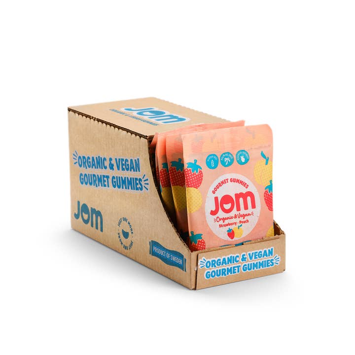 JOM - Wholesale Gummy - Swedish Organic and Vegan Strawberry & Peach Gummies3