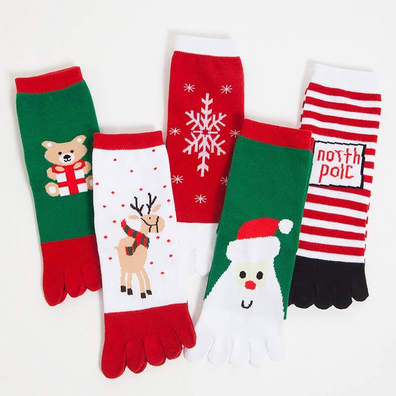 Sweetkama - Wholesale Sokken - Dames - Dames Vrolijk Kerstfeest Over Enkels Teen Sokken SKASC41548