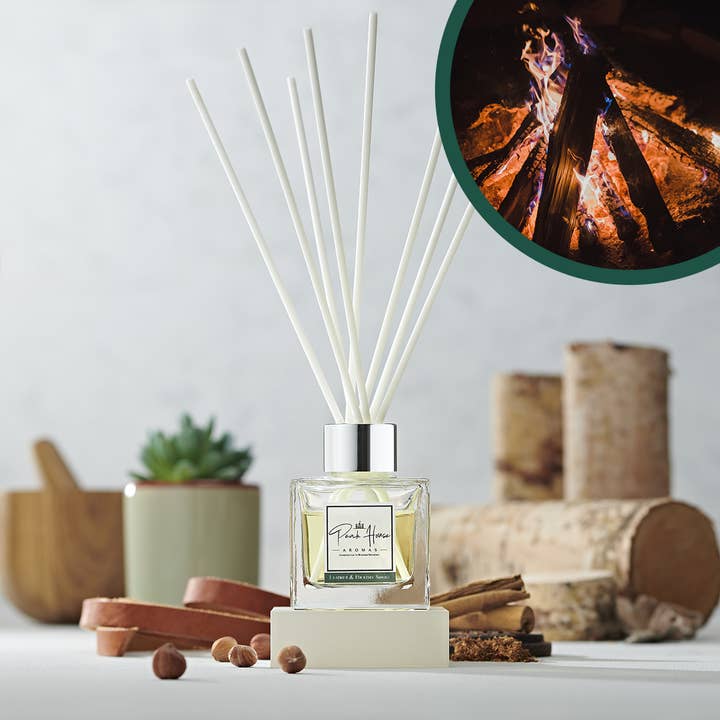 Leather & Hickory Smoke Reed Diffuser voor wholesale door Peak House Aromas
