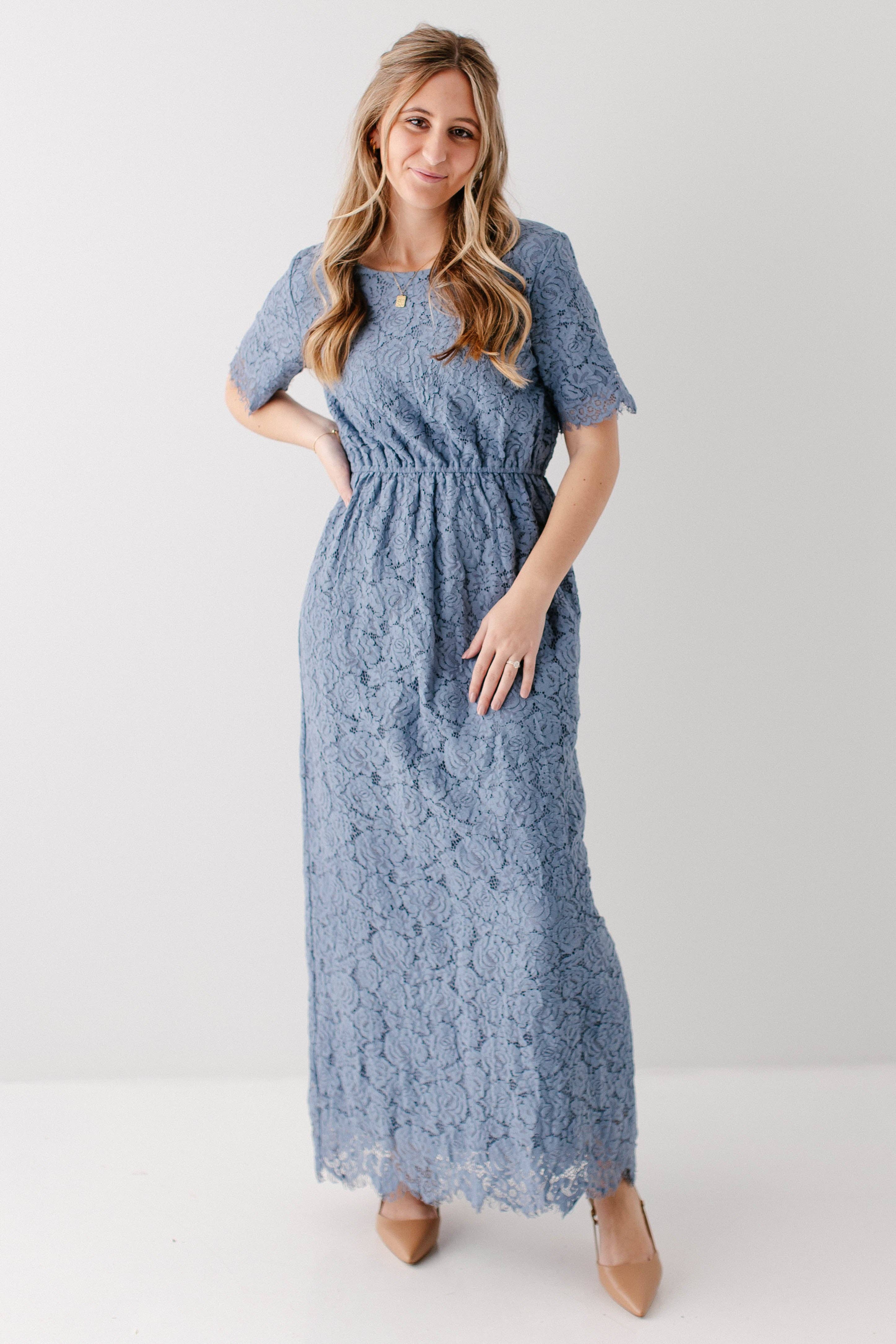 The Main Street Exchange - Wholesale Dress - Women's - 'Odessa' Round Neck Lace Maxi Dress