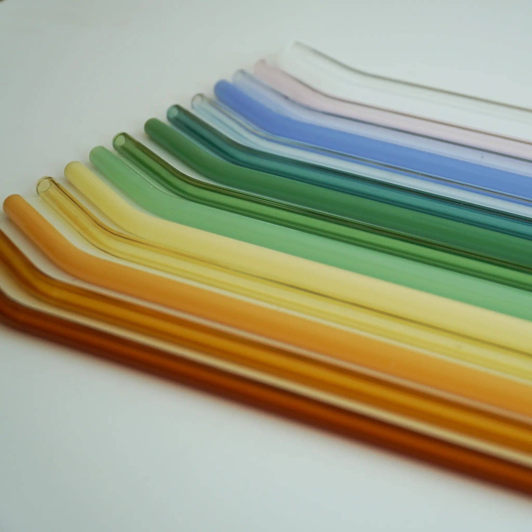 Cheerware – Großhandel Trinkhalm – Gebogene Glas-Trinkhalme3