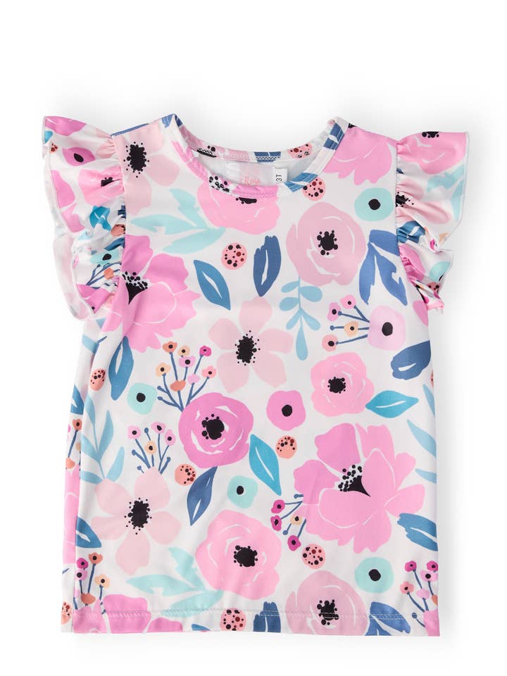 Mila & Rose - Wholesale T-Shirt - Kids - Pretty in Purple S/S Ruffle Tee0