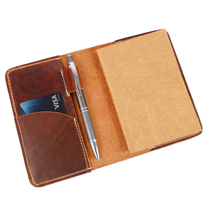 Leather Field Notes Cover + 48 page Journal (4” X 6”) for wholesale by RAWHYD Leather Co.