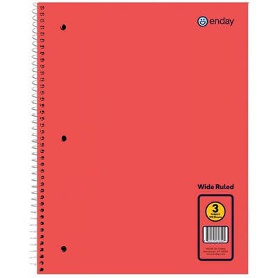 enday - Wholesale Notebook - Spiral Notebook 3-Subject WR 120 Ct.