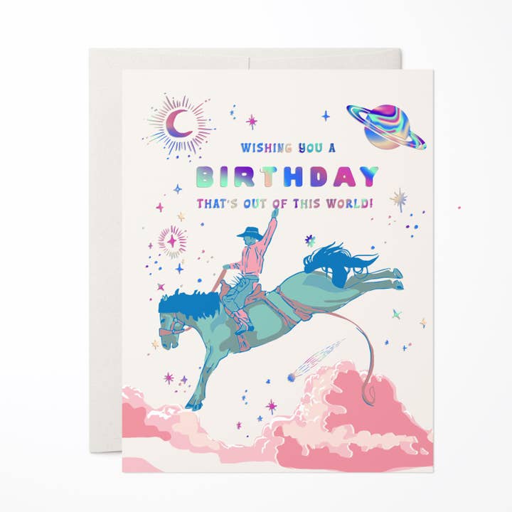 Antiquaria - Wholesale Birthday Card - Space Cowboy Birthday Greeting Card