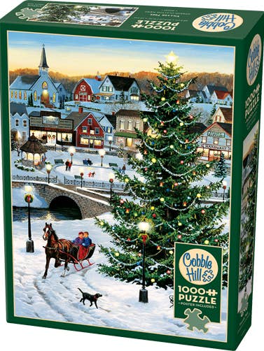 Village Tree 1000 Piece Jigsaw Puzzle - Poster Included for wholesale by Cheatwell Games