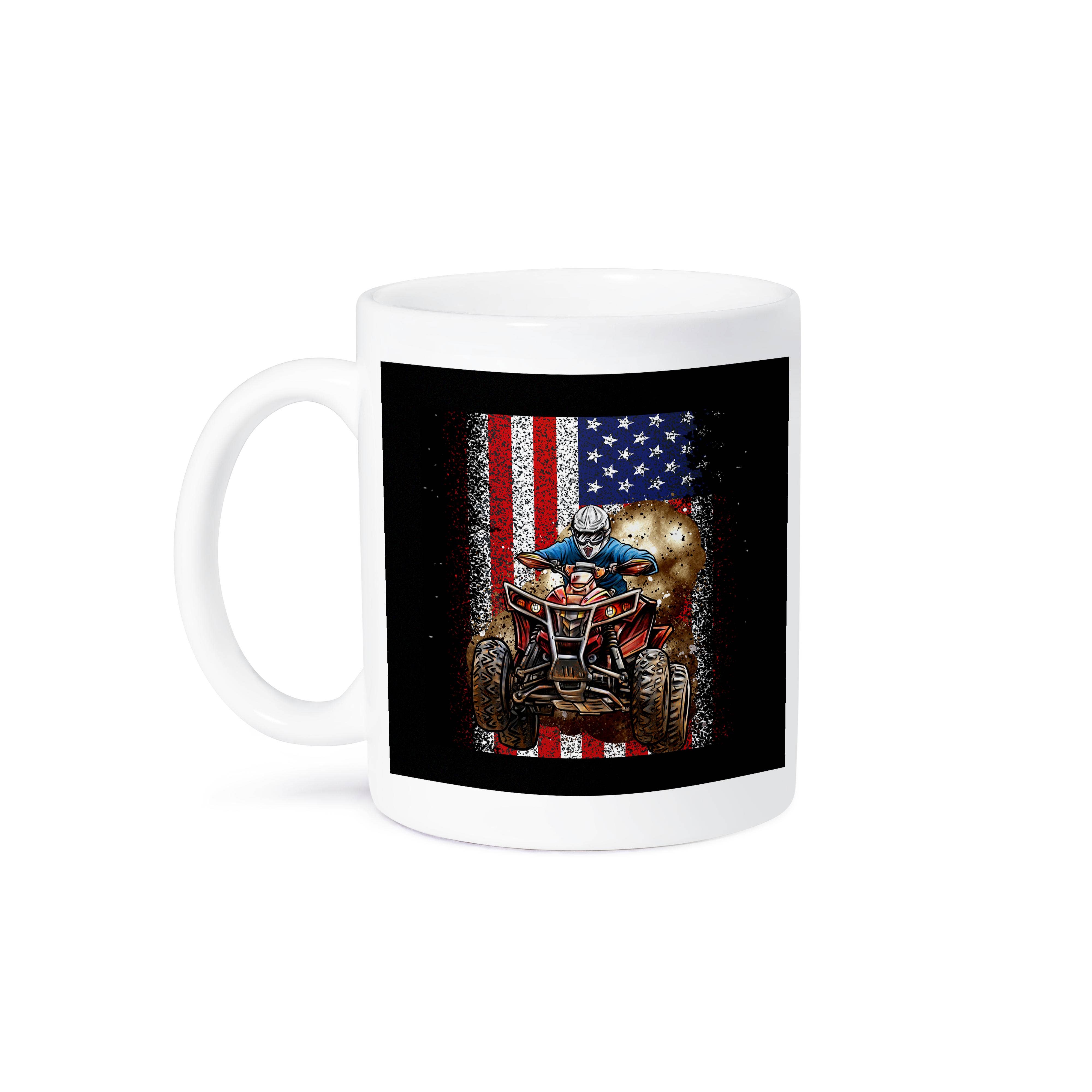 3dRose - Wholesale Coffee Mug - 3dRose, ATV Quad Offroad with United States Flag America, Mug8