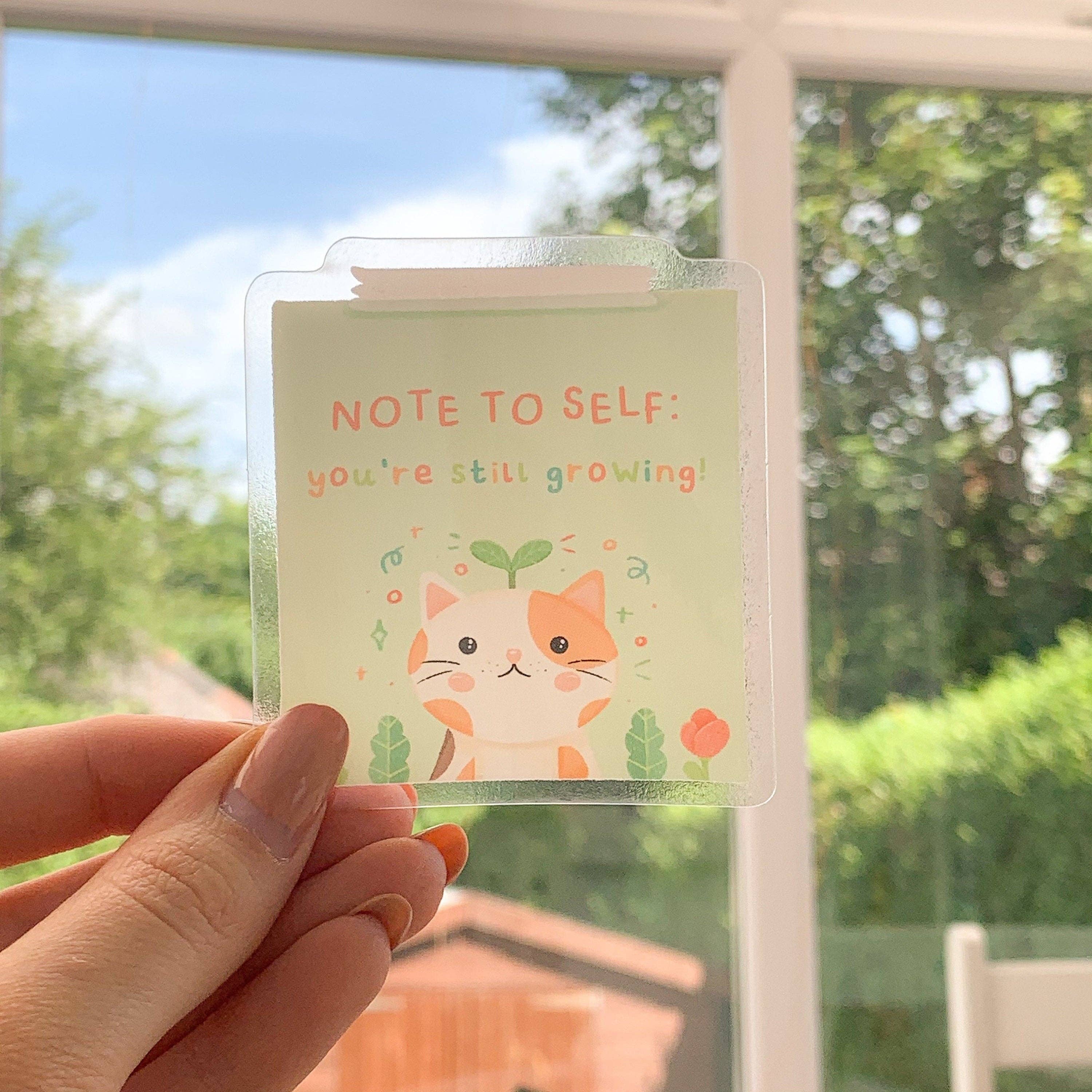 Laurel Mae Art - Venta al por mayor Pegatina - Adhesivo de vinilo transparente «You're Still Growing»1