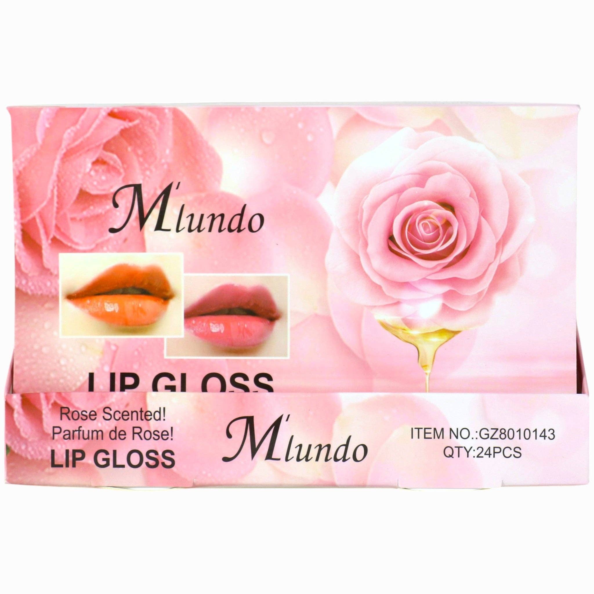 ASSORTED Miundo Rose Scented Lip Gloss GZ8010143 (24PC) for wholesale on Faire7