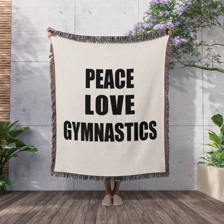 3dRose - Wholesale Throw Blanket - 3dRose, Peace Love and Gymnastics - Things that make me happy - gymnast gift, Blanket2
