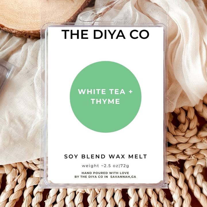 Cere da sciogliere - Tè bianco + Timo per la vendita all'ingrosso da parte di The Diya Co