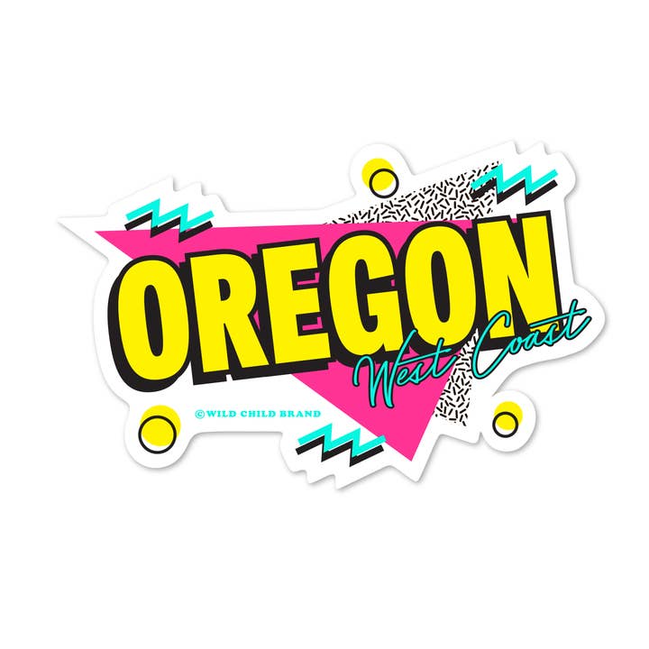 Totally Oregon Klistermärke | Retro 80-tal PNW Västkust Dekal för wholesale av Wild Child Brand