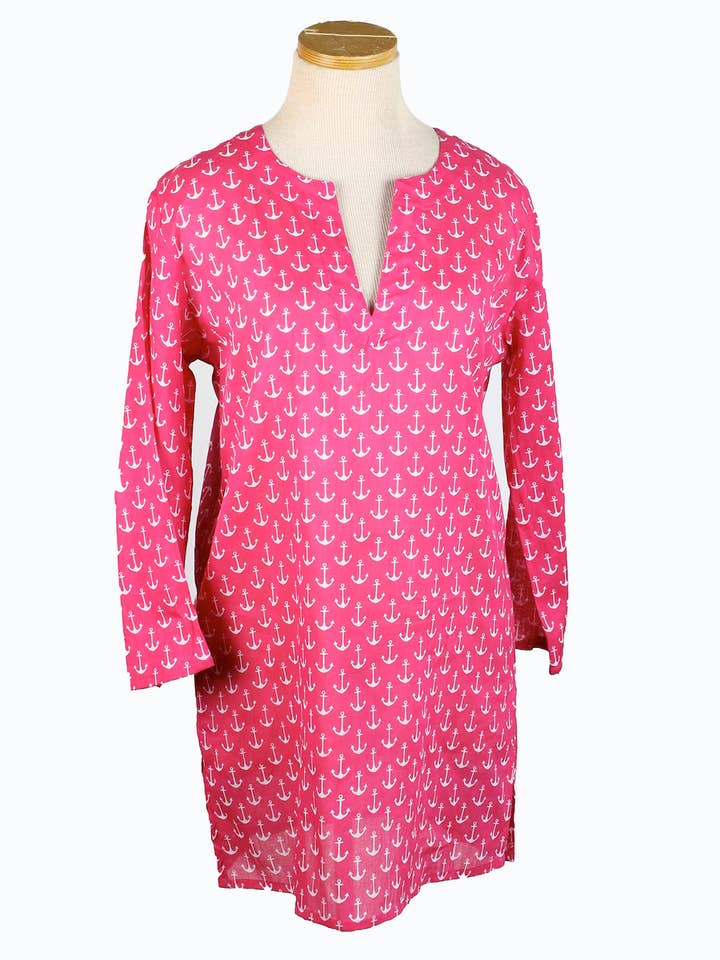 Anchors Coastal KikiSol Tunic Pink for wholesale by KikiSol