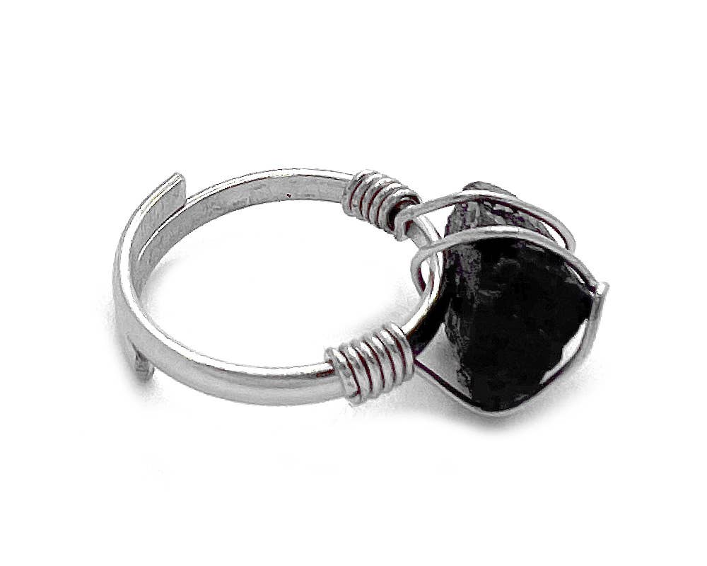 Pichincha - Wholesale Cocktail/Statement Ring - Wire Wrapped Raw Stone Adjustable Metal Ring9