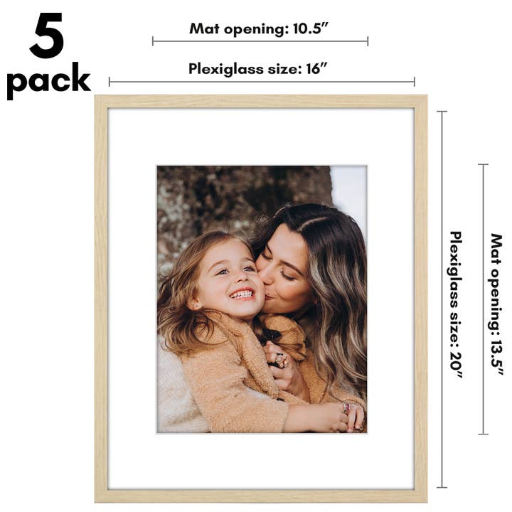 Americanflat - Wholesale Picture Frame - Americanflat 5 Pack Picture Frames With Mat Plexiglass Cover73