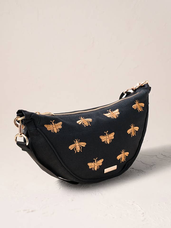 Honey Bee Canvas Crossbody Sling Bag for wholesale by Elizabeth Scarlett Ltd