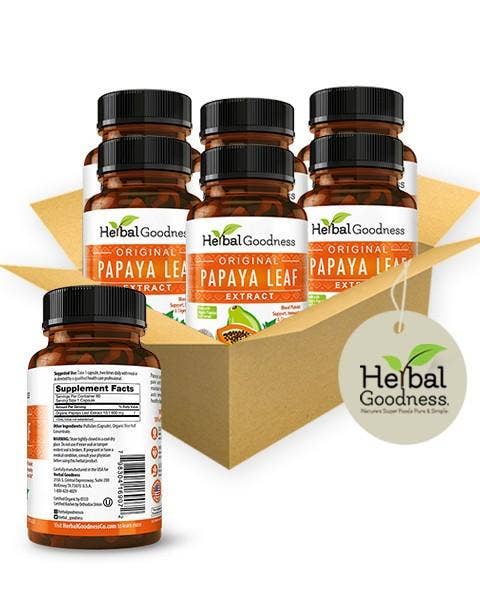 Herbal Goodness – wholesale Oral supplement/vitamin – Papaya Leaf Extract - Capsules 600mg-10X Strength1