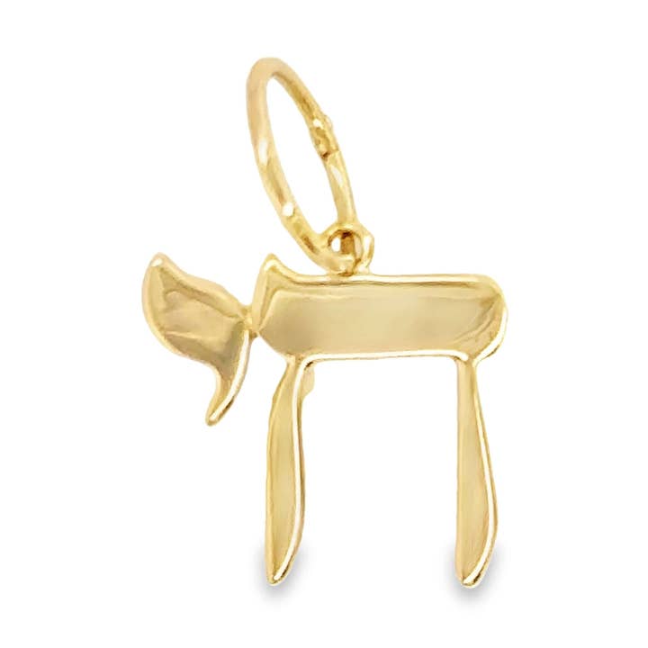 14K guld hebraisk Chai halskæde Charm for engroshandel hos Izakov Fine Jewelry