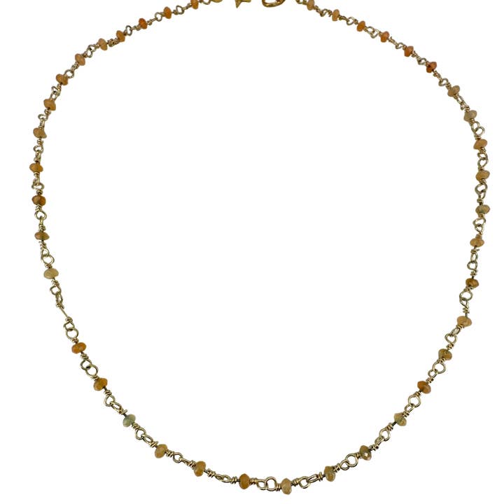 Citrine Beaded Chain Necklace for wholesale by Love Dria