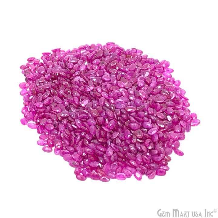 Natural Ruby Oval Faceted Loose Gemstone, 6x4mm, 1Carats for wholesale by GemMartUSA