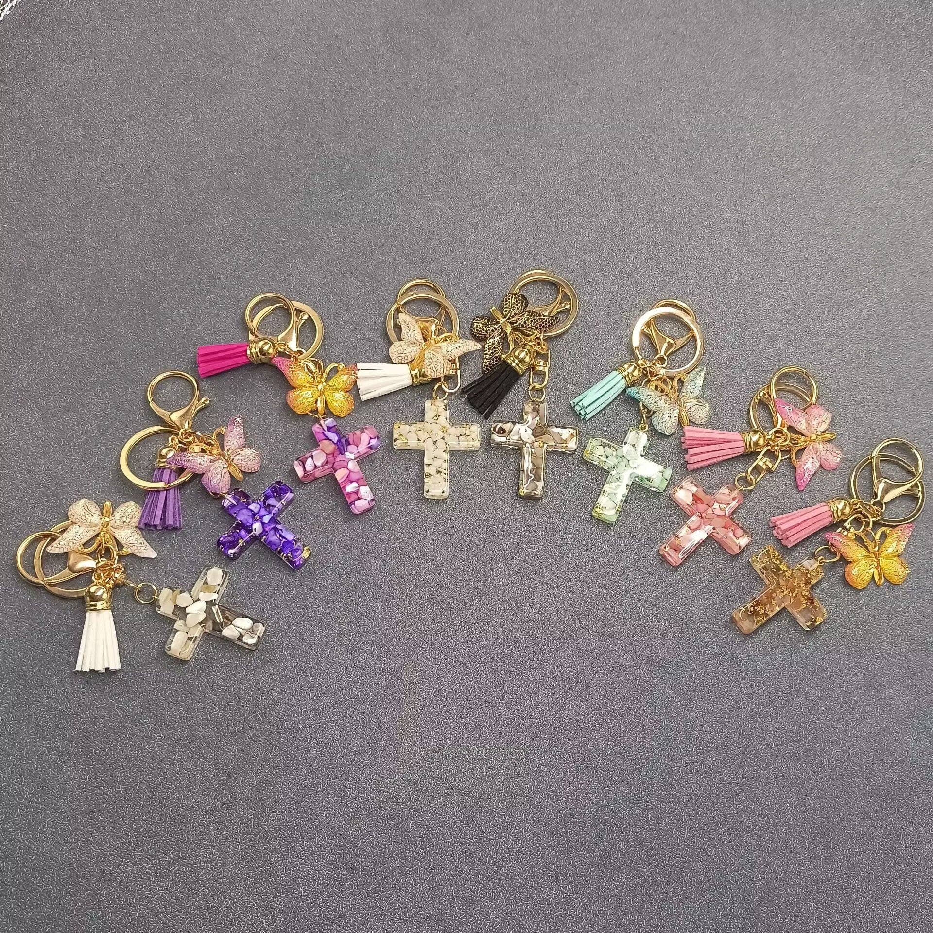 Mio Queena - Wholesale Keychain - Women's - Multi-style Acrylic Butterfly Resin Cross Pendant  Keychains10