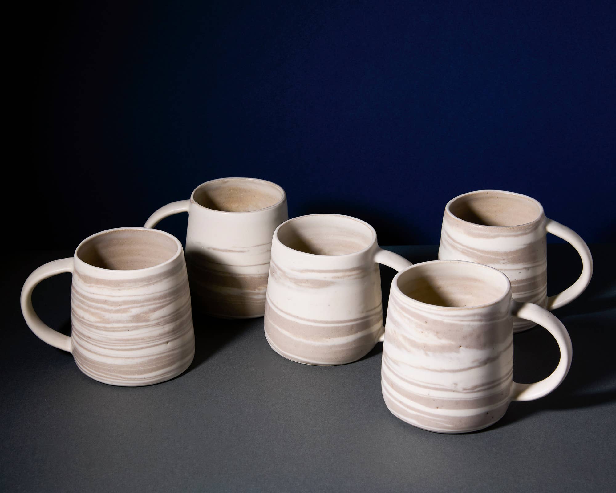 Messy Jessy Ceramics - Wholesale Coffee Mug - Ceramic Mugs - Soft White & Brown 12 oz. 1