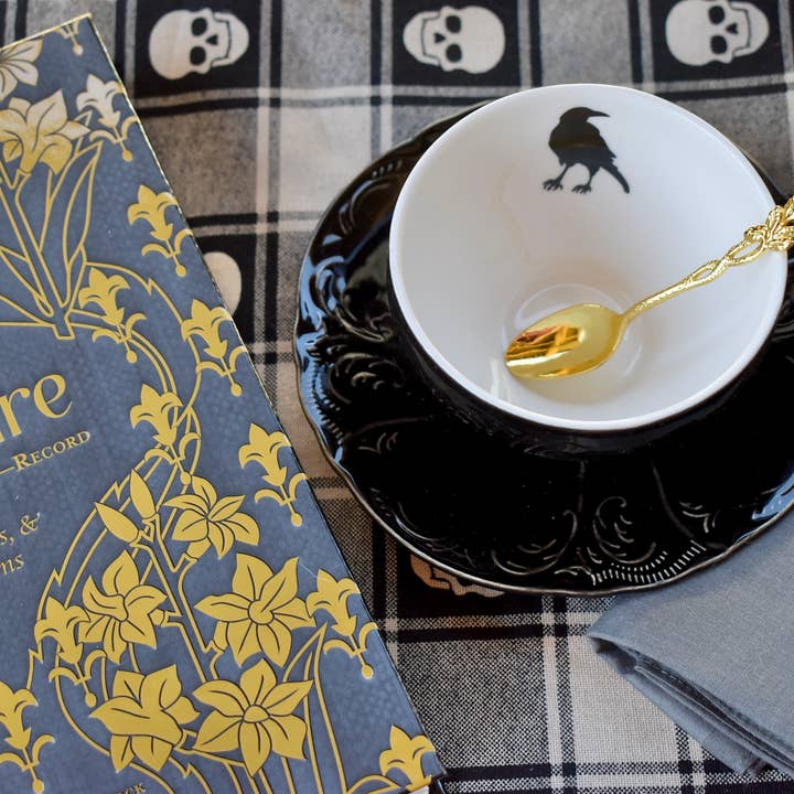 All Little Cute Things - Vendita all'ingrosso Servizi da tè - Tazza da tè goffrata in stile gotico vittoriano Edgar Allan Poe Raven2