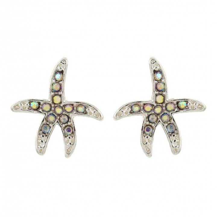 FR2451 Kristall AB Silver Sjöstjärna Stiftörhängen för wholesale av 0011 PREMIERE