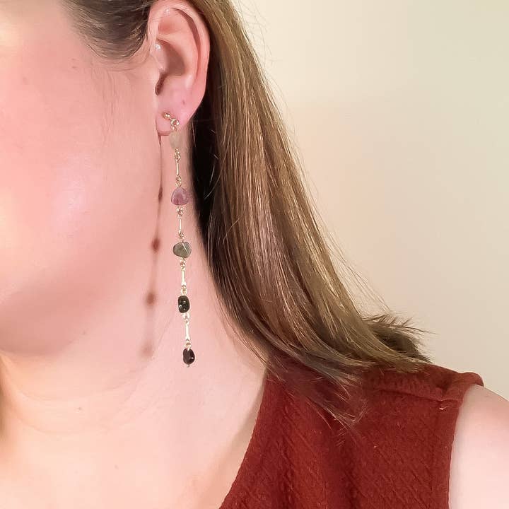Michelle Starbuck Designs - Wholesale Dangle Earrings - Tourmaline Minimal Charm Earrings1