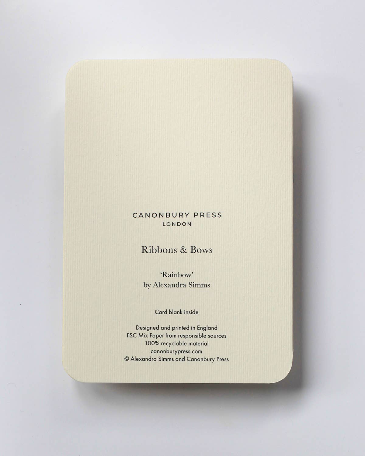 Canonbury Press – wholesale Birthday card – Rainbow Bow Greeting Card | Birthday Card | Luxury Cards3