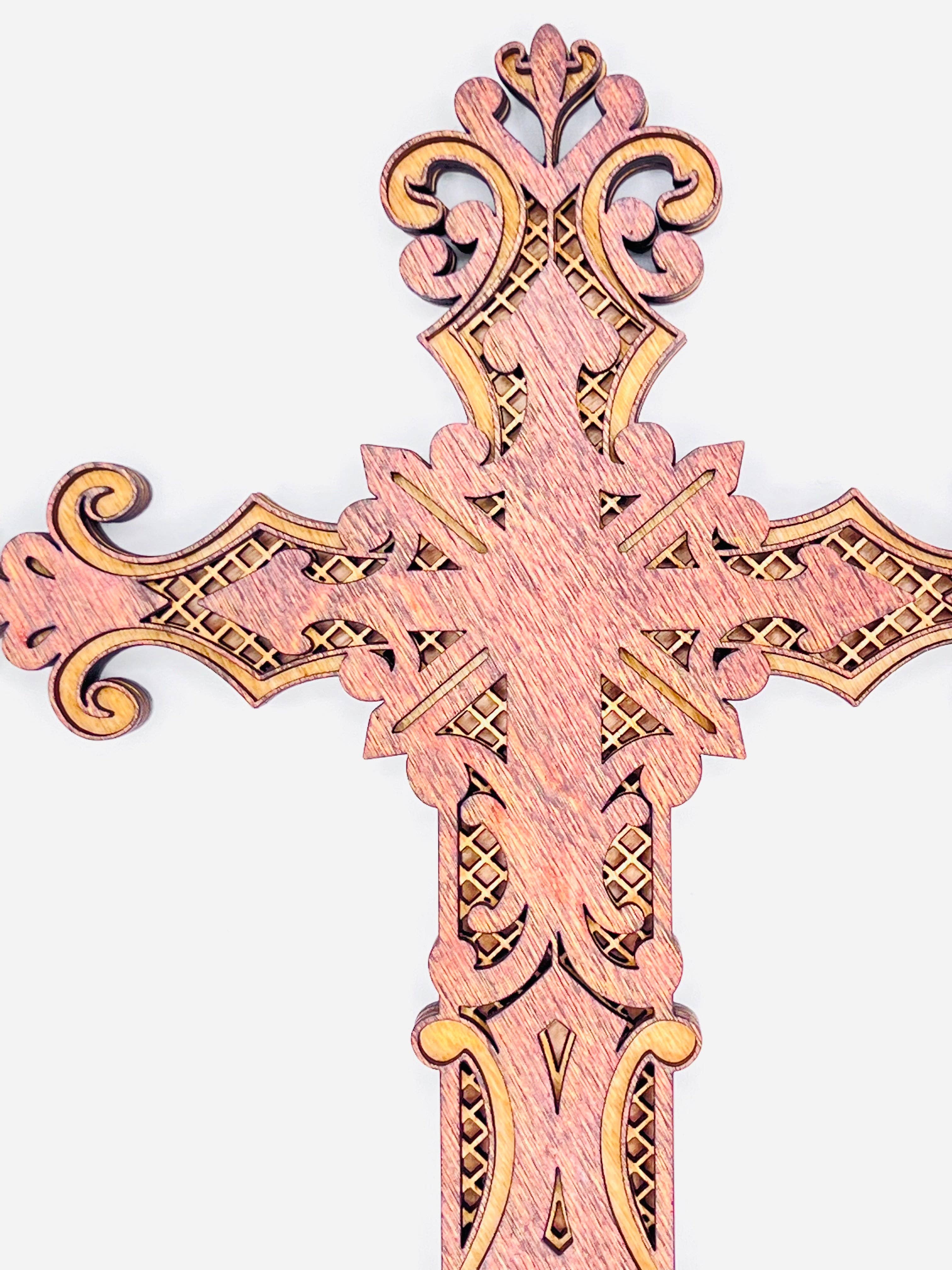 Lexo Creations - Wholesale Wall Cross - Cross, Three Layer Wood2