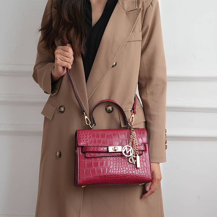 MKF Collection - Wholesale Satchel - Women's - Naomi Satchel Handbag Vegan Crocodile Leather Women by Mia K3