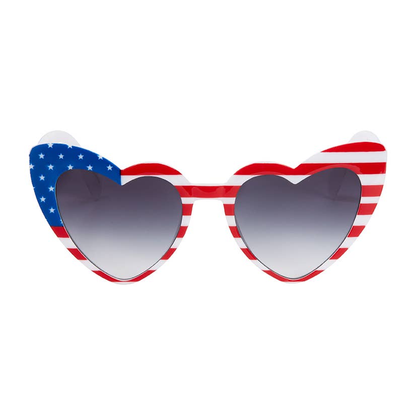 Blue Gem Sunglasses Inc - Wholesale Sunglasses - Women's - 1774 - American Flag Heart Sunglass1