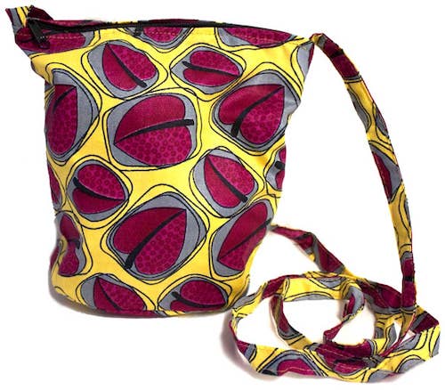 Unique Batik Fair Trade - Wholesale Crossbody Bag - Women's - African Wax Print Bucket Bag6