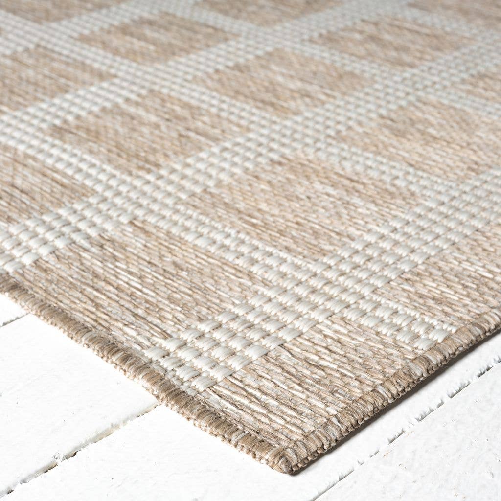 Abani Rugs - Wholesale Area Rug - Ocean Gridscape Beige Brown Indoor/Outdoor Area Rug3