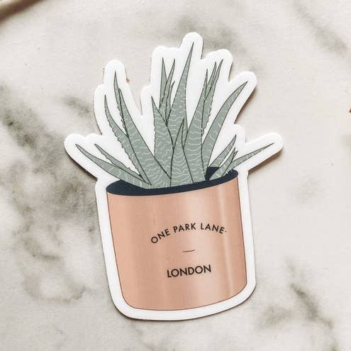 Zebra Succulent Sticker pour jardinière Doré rose - Passe au lave-vaisselle pour la vente par Kara Eads Creates