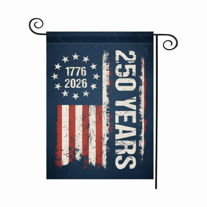 Bandiera da giardino per il 250° anniversario di AGAS 30x45 cm - Vintage per la vendita all'ingrosso da parte di AGAS MFG INC