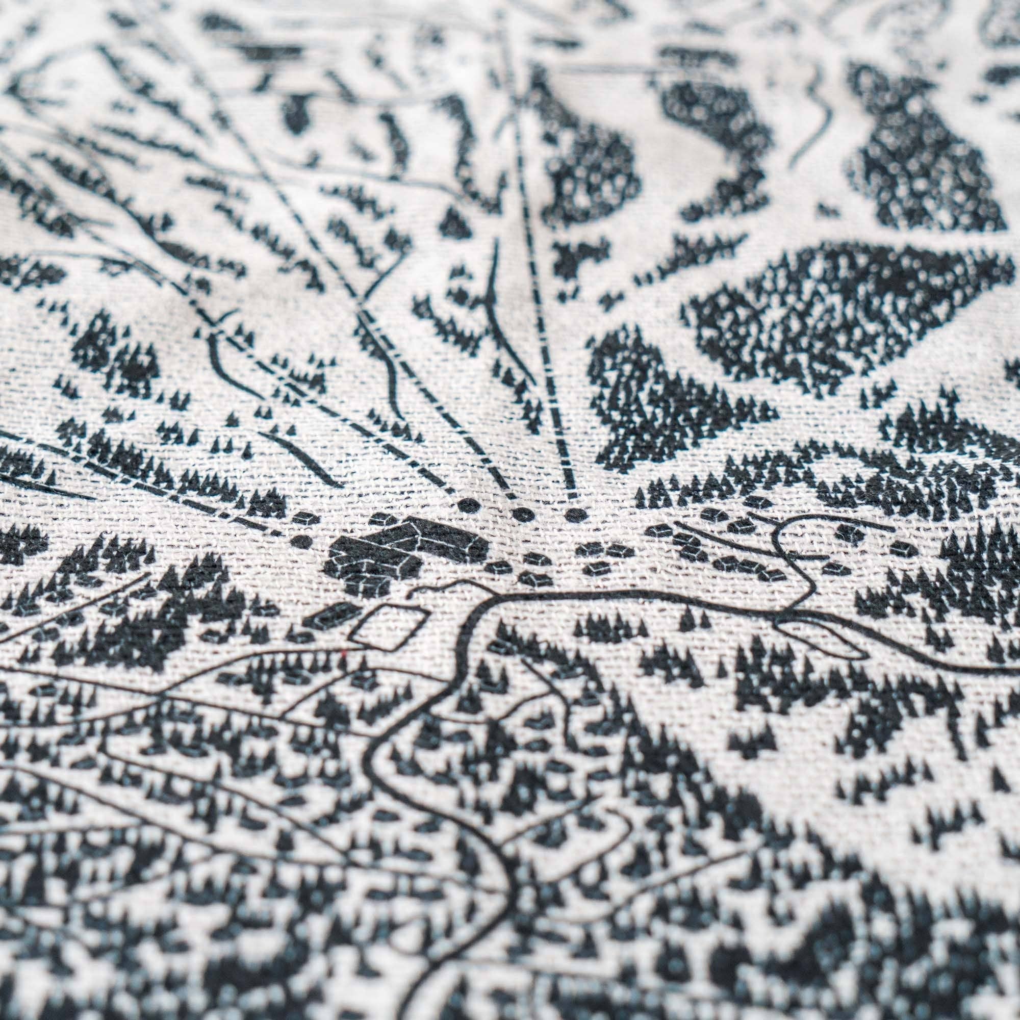 Benoit's Design Co. - Wholesale Throw Blanket - Okemo, Vermont Ski Trail Map Blanket5