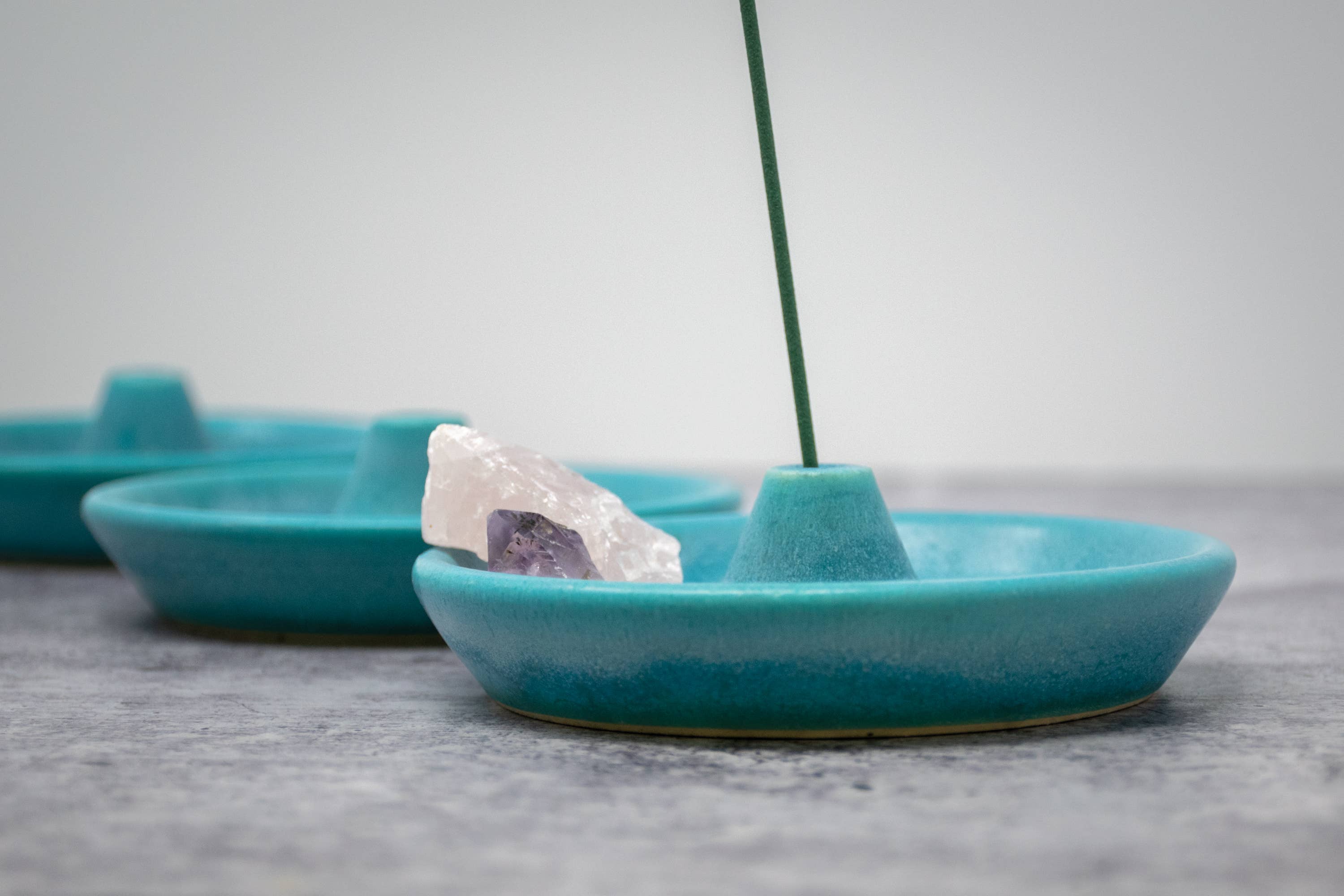 Pamela Ceramics - Wholesale Incense Holder - Incense Holder in Turquoise Crystal Glaze4