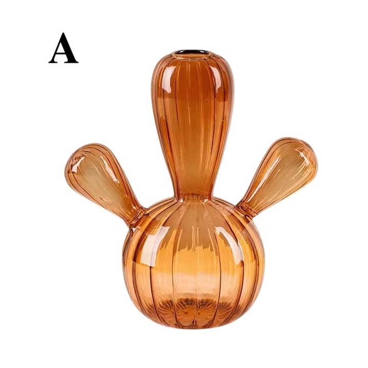 IVORE.GROUP (We cover All Import duty) - Wholesale Vase - Brown Mini Cactus Vase – Glass Hydroponic Flower Holder