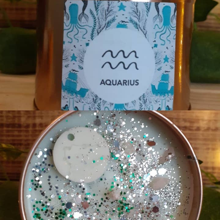 Cosy Rosie Candles - Vente Bougie en bocal - Cadeau scintillant fait main avec signe du zodiaque