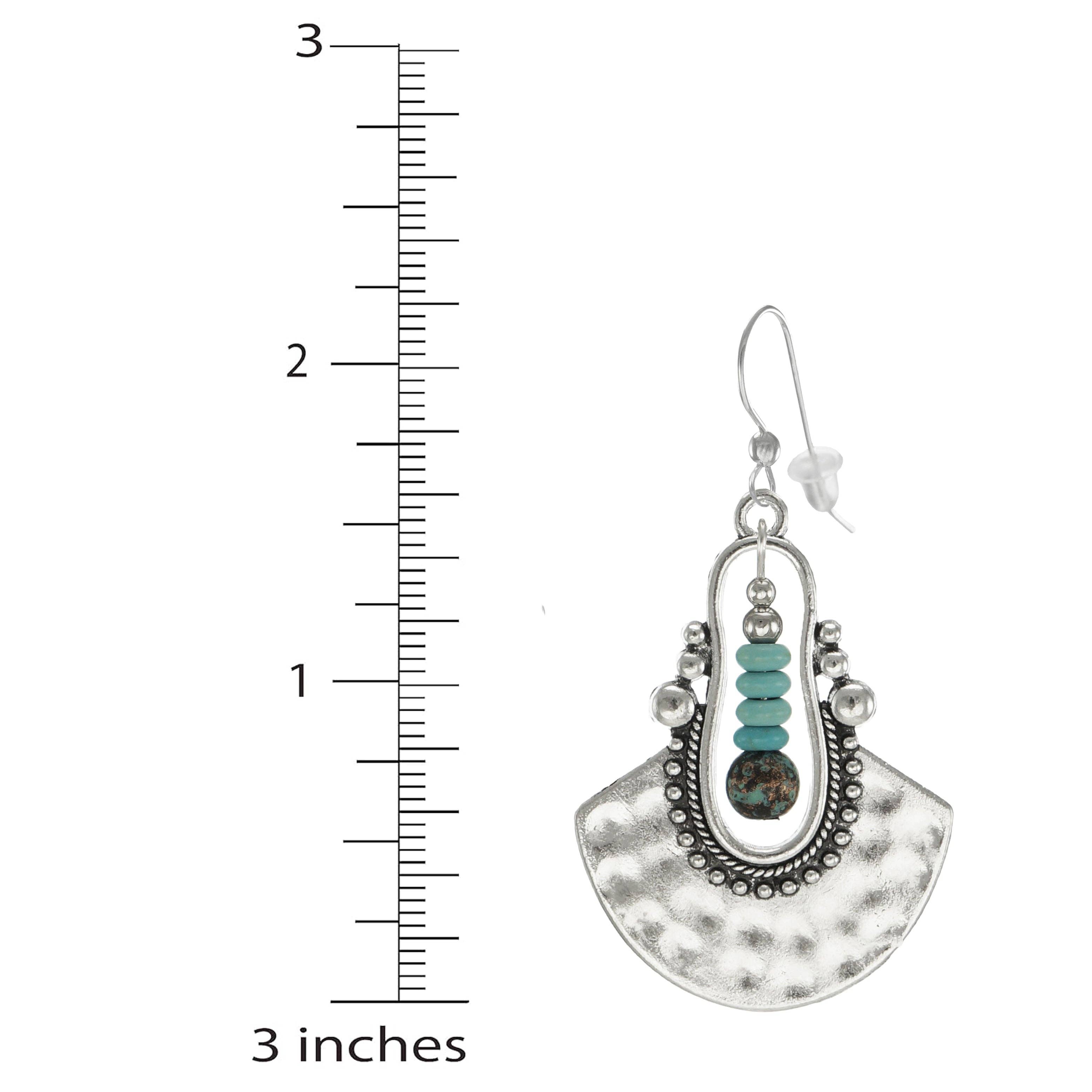 Jewelry by Dawn - Wholesale Dangle Earrings - Rustic Silver and Turquoise Boho Ethnic Dangle Earrings, .925 Sterling Silver Ear Wires3