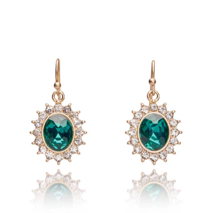 Lovett & Co - Wholesale Dangle Earrings - Regency Emerald Drop Earrings: Green Dangle Earrings