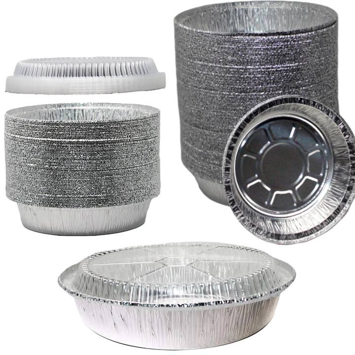 EcoQuality - Wholesale Food Storage Container - 9" Disposable Round Aluminum Foil Food Pans1