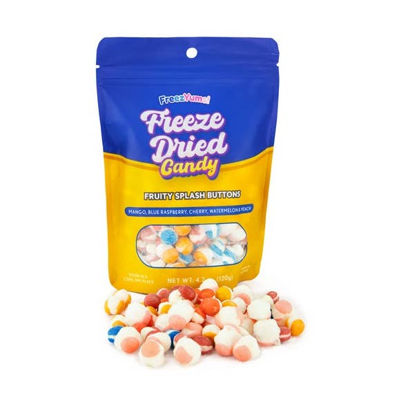 FreezYums! Freeze-Dried Fruity Splash Button Candy for wholesale by Showcase